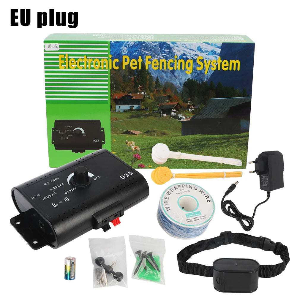 Sistema de cerca electrónica impermeable para mascotas, collar de entrenamiento para perros, cerca eléctrica para perros, accesorios para mascotas, collar con descarga acústica