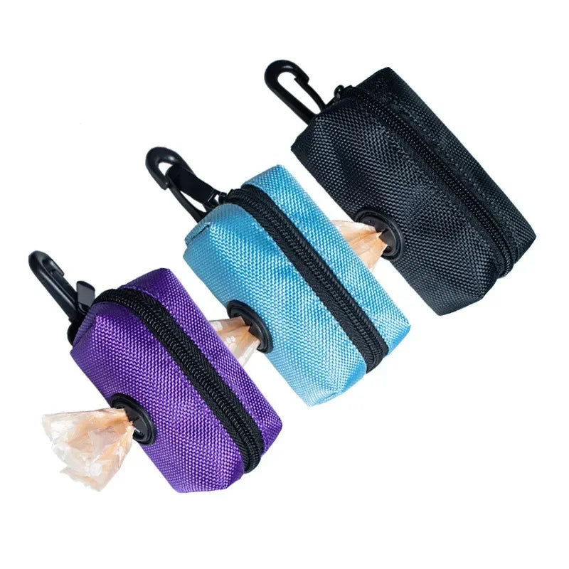 Dispensador portátil de bolsas para excrementos de perro con clip: soporte para bolsas de basura para paseos y viajes al aire libre.
