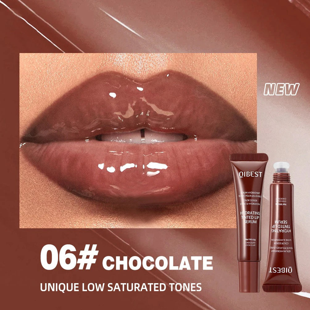 Brillo de labios QiBest Crystal Dark Brown: resistente al agua, hidratante y con un brillo de espejo duradero.
