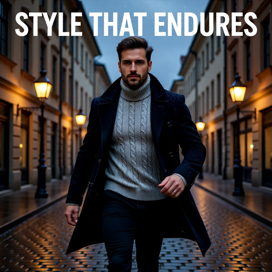 Men’s Classic High Neck Sweater – Warm Knitted Turtleneck Pullover