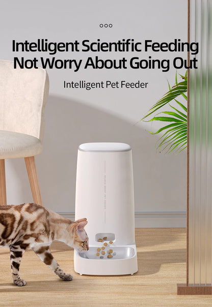 ROJECO Smart Automatic Cat Feeder – WiFi Pet Food Dispenser with Timer