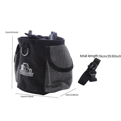 Bolsa portátil de premios para perros: bolsa de golosinas para exteriores con clip y cordón.