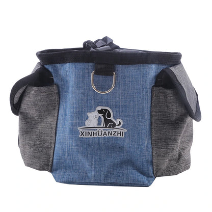 Bolsa portátil de premios para perros: bolsa de golosinas para exteriores con clip y cordón.