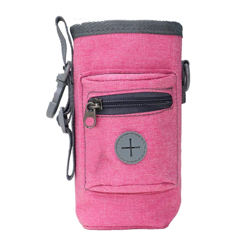 Bolsa portátil de premios para perros: bolsa de golosinas para exteriores con clip y cordón.