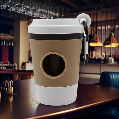 Dispensador portátil de bolsas para excrementos de perro: soporte tipo taza para pasear perros.