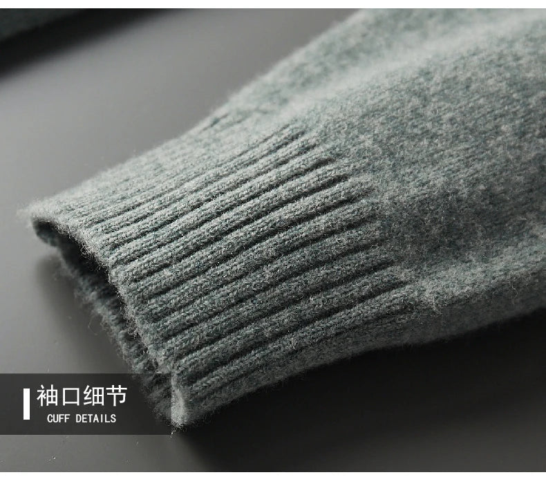 Suéter de lana y cachemir para hombre – Elegante prenda de punto con cuello vuelto para otoño e invierno | Colección Rarely Premium