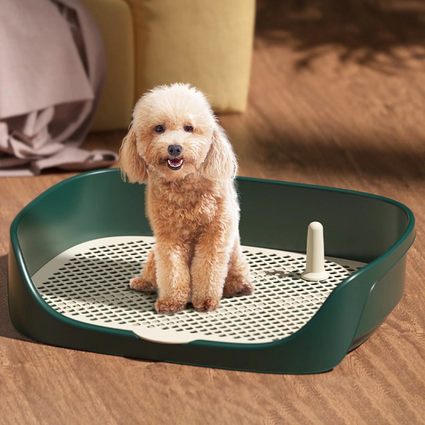Baño portátil para perros de interior: bandeja de entrenamiento antisalpicaduras para cachorros y perros pequeños