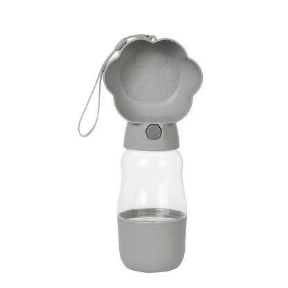 Botella de agua portátil 2 en 1 para perros con contenedor de comida
