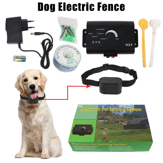 Sistema de cerca electrónica impermeable para mascotas, collar de entrenamiento para perros, cerca eléctrica para perros, accesorios para mascotas, collar con descarga acústica
