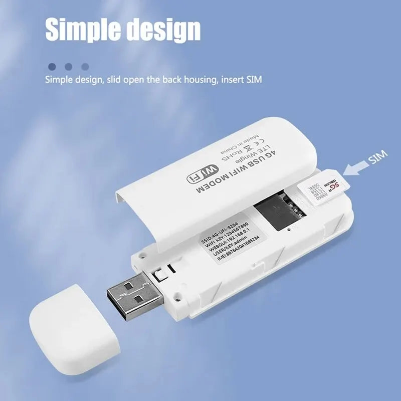 Enrutador USB WiFi 4G LTE TIANJIE: módem inalámbrico de 150 Mbps con chipset Qualcomm CAT4