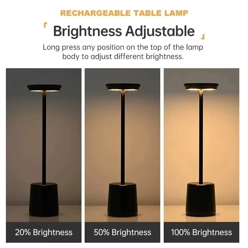 Lampe de table LED à capteur tactile simple – Rechargeable et élégante