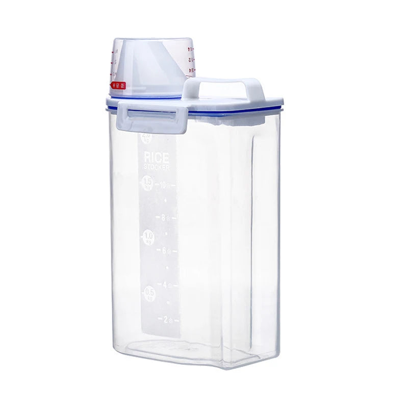 Contenedor hermético para comida de mascotas (1,5 kg/2 kg) con taza medidora (para perros y gatos) 