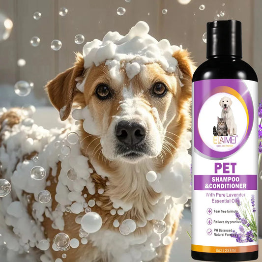 Champú natural para perros: antimanchas, hidratante, alivia el picor y cuida el pelo (237 ml)