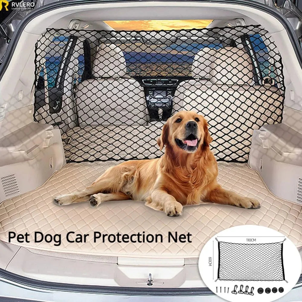 Red de seguridad para maletero de coche para perros: malla de seguridad para asientos traseros y carga, ajuste universal, fácil instalación