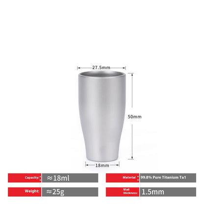 Pure Titanium Small Shot Glass Thickened Single Layer Titanium Alloy Drinking Cup For Hard Liquor And White Wine Outdoor Tools