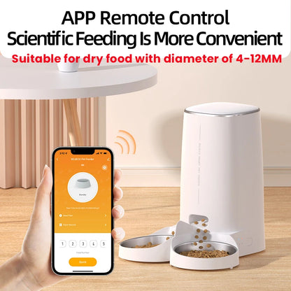 ROJECO Smart Automatic Cat Feeder – WiFi Pet Food Dispenser with Timer