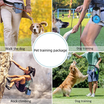 Bolsa portátil de premios para perros: bolsa de golosinas para exteriores con clip y cordón.