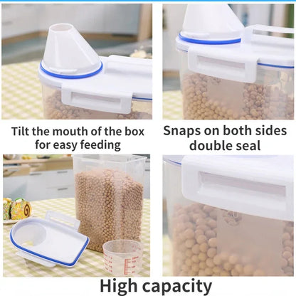 Recipiente hermético para comida de mascotas: 1,5 kg/2 kg, para perros y gatos, con taza medidora.