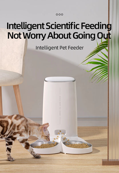ROJECO Smart Automatic Cat Feeder – WiFi Pet Food Dispenser with Timer