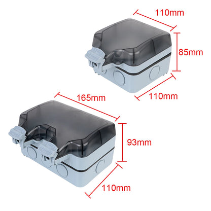 Enchufe de pared doble UE impermeable para exteriores: toma de corriente de 16 A con interruptor y USB-C