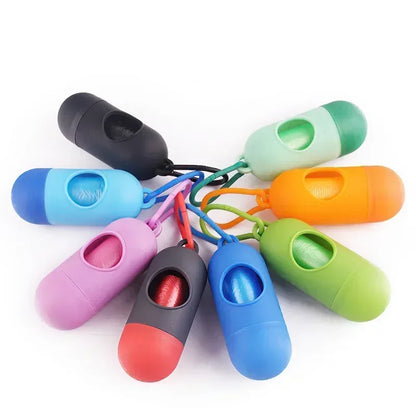 Dispensador portátil de bolsas para excrementos de perro con luz LED – Soporte para bolsas de excrementos de exterior con clip para paseos y senderismo