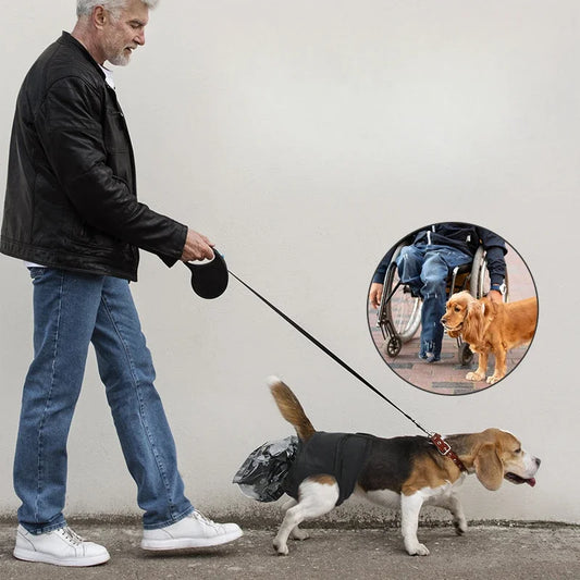Pantalones portátiles para recoger excrementos de perro, lavables, con bolsas desechables impresas para viajes al aire libre, reutilizables y fáciles de limpiar.
