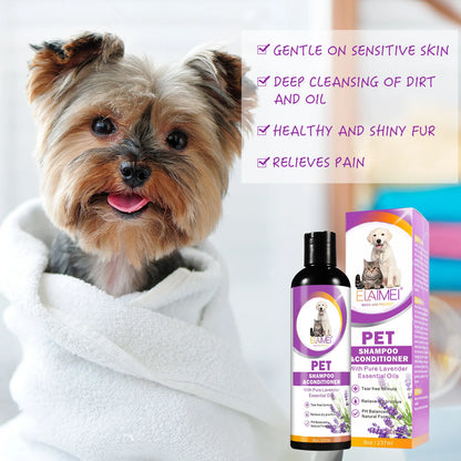 Champú natural para perros: antimanchas, hidratante, alivia el picor y cuida el pelo (237 ml)