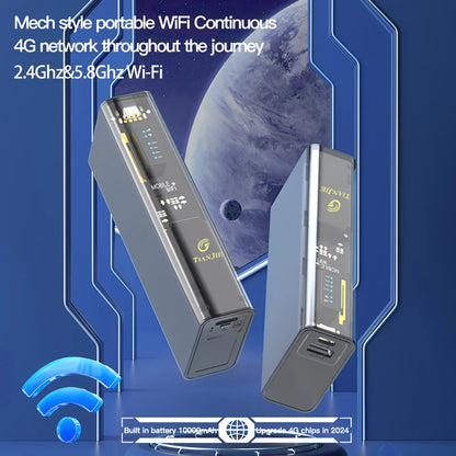 TIANJIE MF310 MiFi con punto de acceso Wi-Fi, Wi-Fi móvil SIM, enrutador Wi-Fi portátil 4G LTE de 10000 mAh, alta velocidad de 150 Mbps para viajes globales