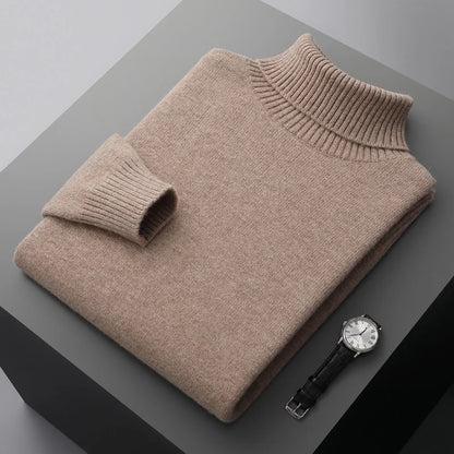 Suéter de lana y cachemir para hombre – Elegante prenda de punto con cuello vuelto para otoño e invierno | Colección Rarely Premium