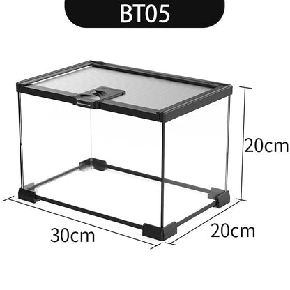 Terrario de vidrio ecológico Rainforest: ideal para lagartijas, ranas, cangrejos y arañas