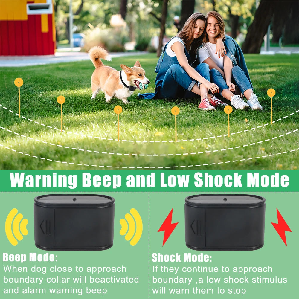Sistema de cerca electrónica impermeable para mascotas, collar de entrenamiento para perros, cerca eléctrica para perros, accesorios para mascotas, collar con descarga acústica