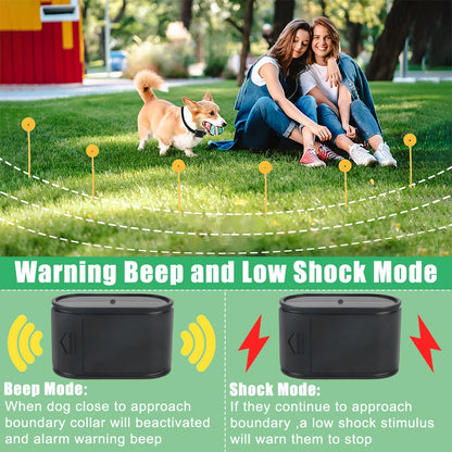 Sistema de cerca electrónica impermeable para mascotas, collar de entrenamiento para perros, cerca eléctrica para perros, accesorios para mascotas, collar con descarga acústica