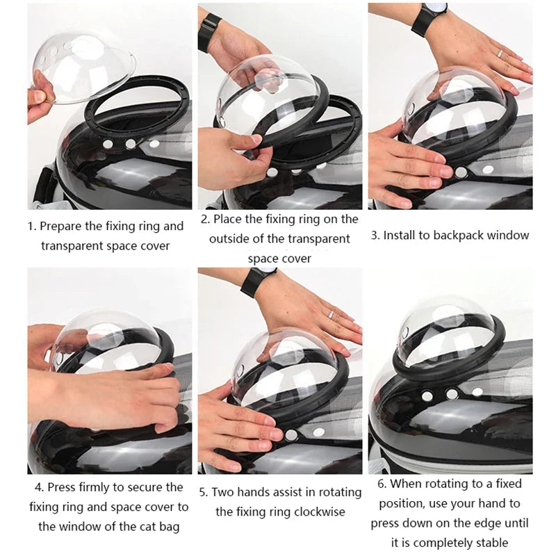 Bolsa de transporte para mascotas, gatos, mochilas espaciales para mascotas, mochila transparente, portátil y transpirable, bolsa de transporte para cachorros y perros, bolsas de cápsula espacial