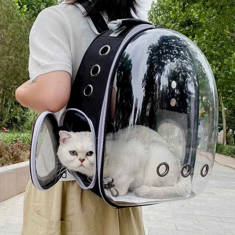 Bolsa de transporte para mascotas, gatos, mochilas espaciales para mascotas, mochila transparente, portátil y transpirable, bolsa de transporte para cachorros y perros, bolsas de cápsula espacial