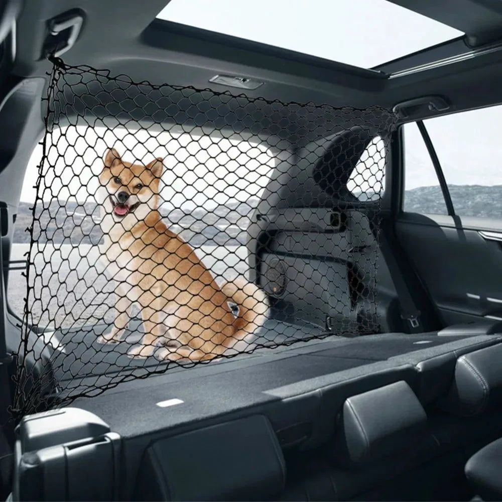 Red de seguridad para maletero de coche para perros: malla de seguridad para asientos traseros y carga, ajuste universal, fácil instalación