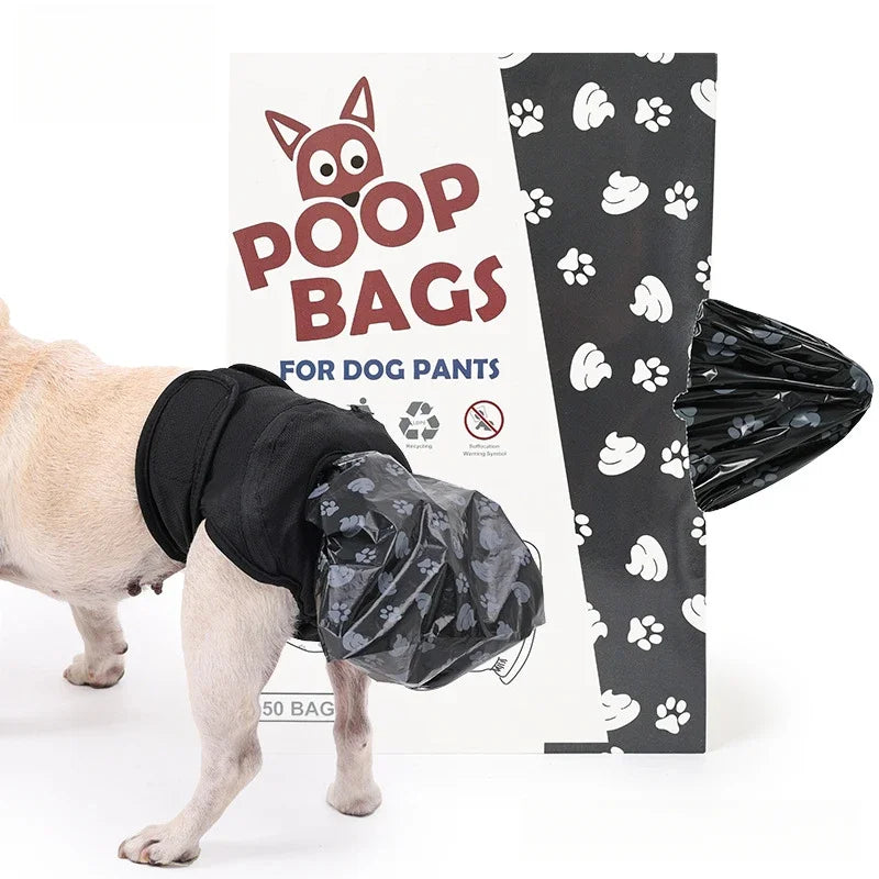Pantalones portátiles para recoger excrementos de perro, lavables, con bolsas desechables impresas para viajes al aire libre, reutilizables y fáciles de limpiar.