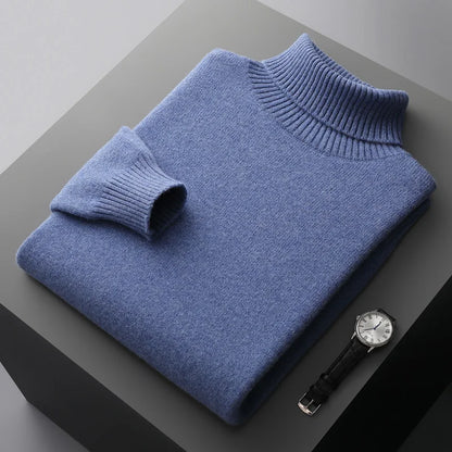 Suéter de lana y cachemir para hombre – Elegante prenda de punto con cuello vuelto para otoño e invierno | Colección Rarely Premium