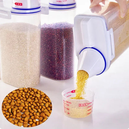 Recipiente hermético para comida de mascotas: 1,5 kg/2 kg, para perros y gatos, con taza medidora.