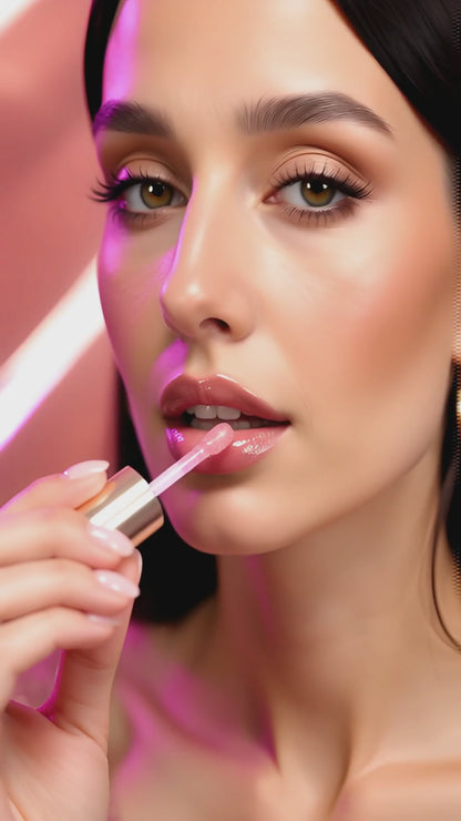 Brillo de labios QiBest Crystal Dark Brown: resistente al agua, hidratante y con un brillo de espejo duradero.